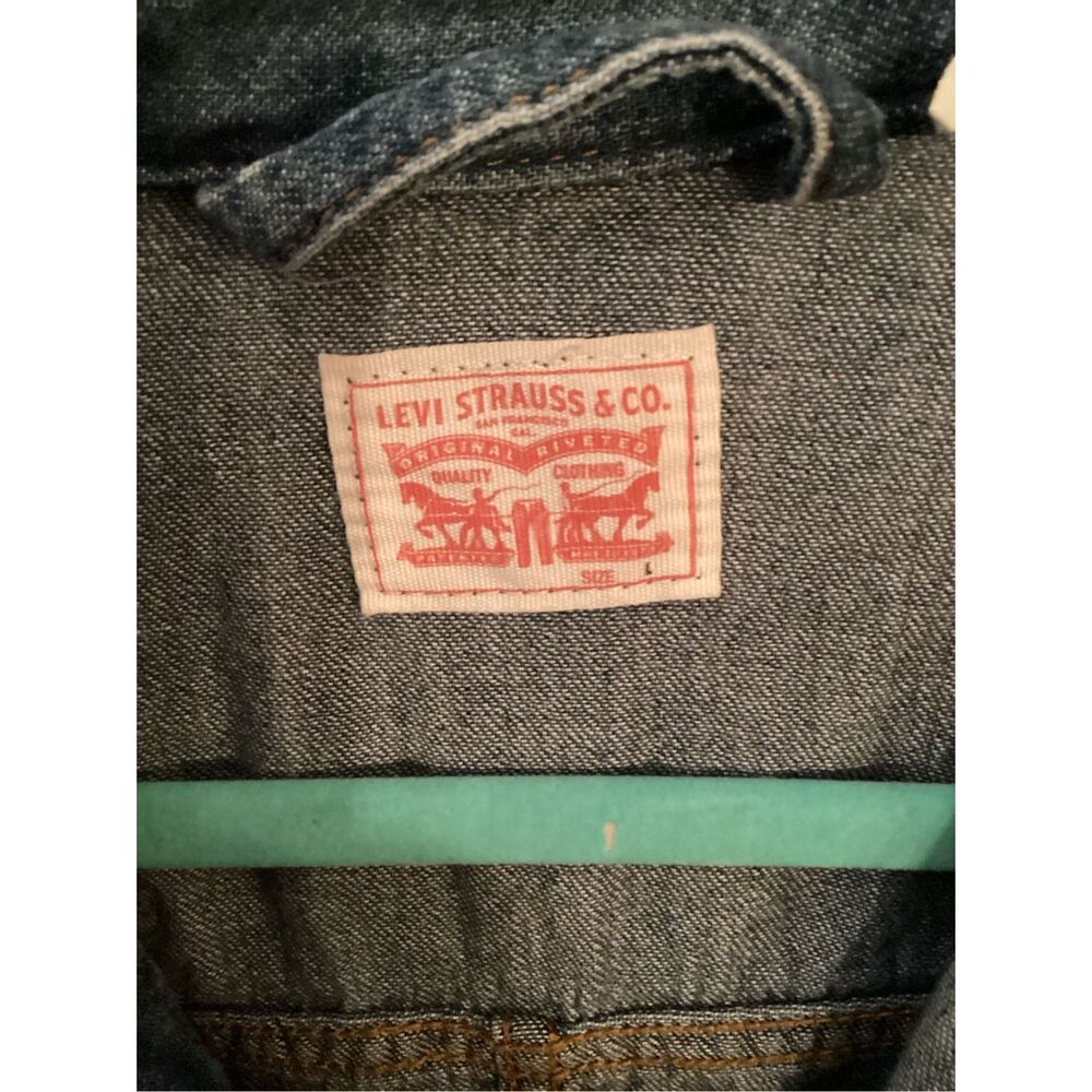 Levi’s Strauss Denim Jumpsuit Sz L Button Down Stretch - Picture 5 of 11